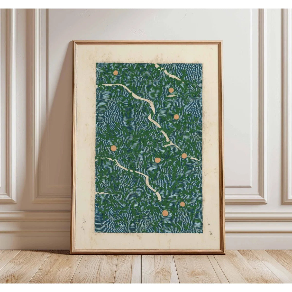 Japanese Retro Bonsai Canvas Print | Ukiyo-e Botanical Wall Art