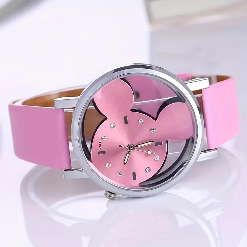 Kids Girls Cute Cartoon Quartz Wristwatch – PU Strap Kids Quartz Watch Qme