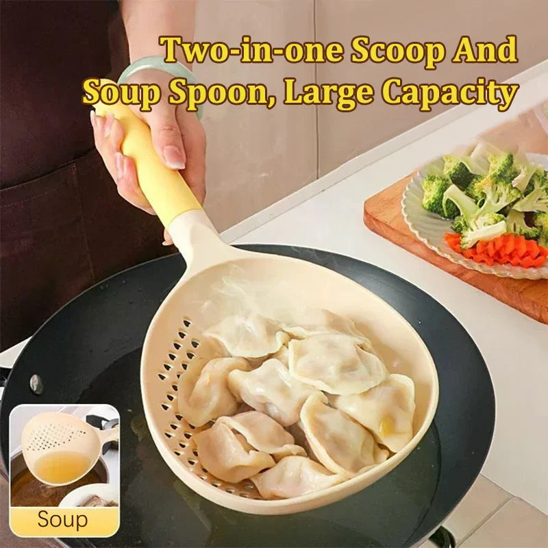 Dual-Use Dumpling & Noodle Scoop with Drain Colander | Qme Dumpling Noodle Scoop Qme