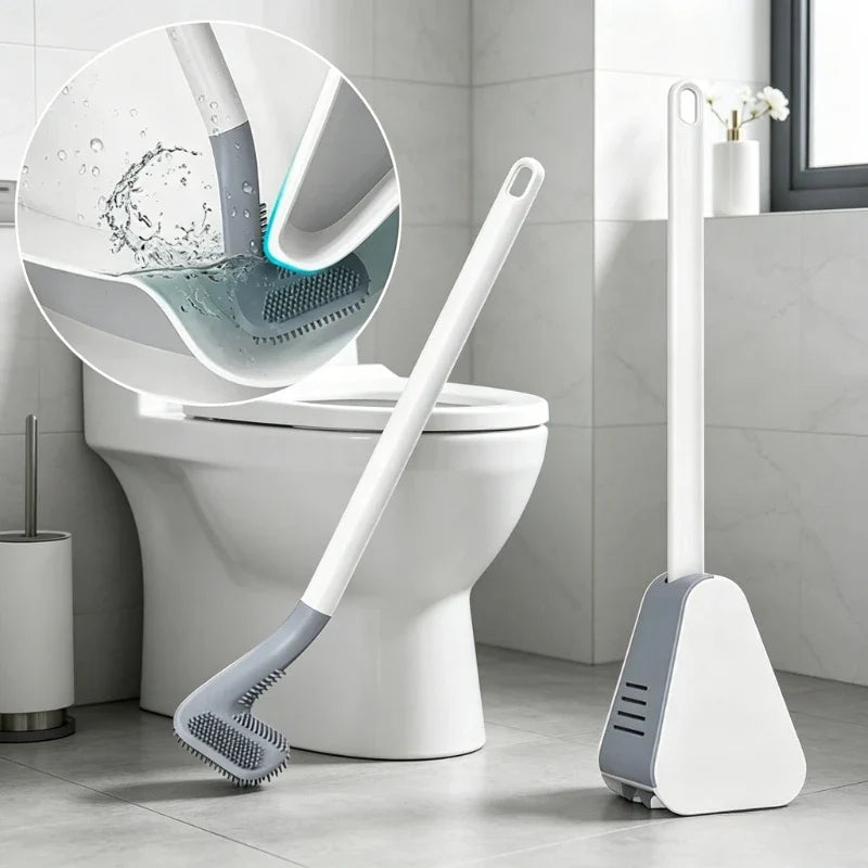 Golf Silicone Toilet Brush & Wall-Mounted Holder Set Toilet Brush Set Qme