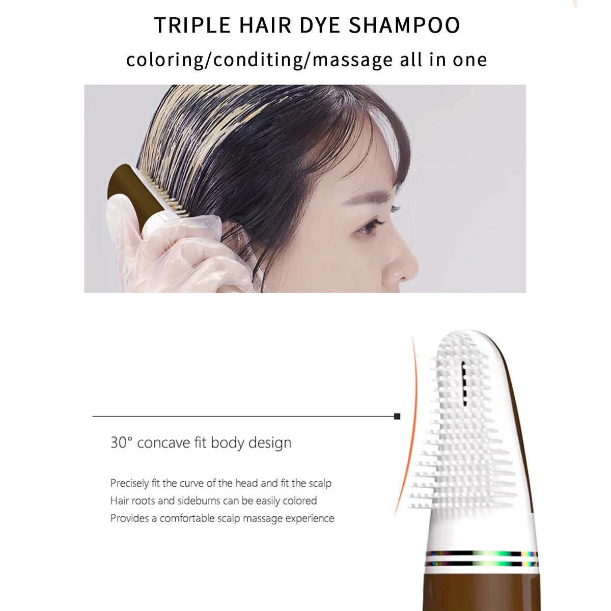 NEWVENPER 2-Pack Unisex Hair Color Shampoo with Brush Hair Dye Shampoo Qst