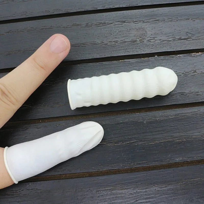White Latex Powder-Free Disposable Finger Cots – Anti-Slip Disposable Finger Cots Qme