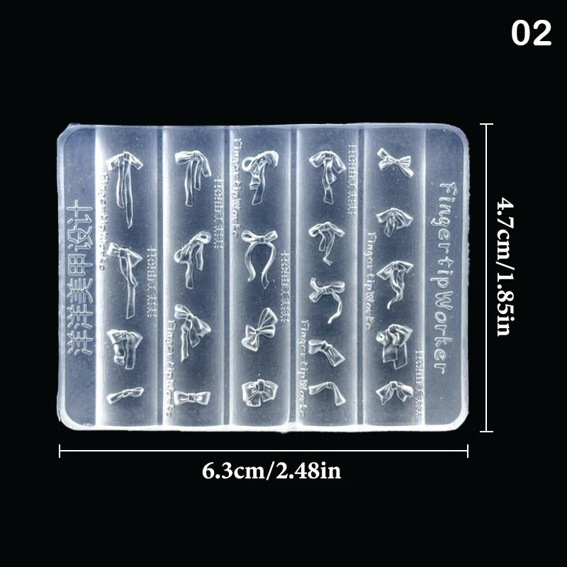 3D Bow Silicone Nail Art Mold – DIY Ribbon Bowknot Manicure Silicone Nail Mold Qst 2