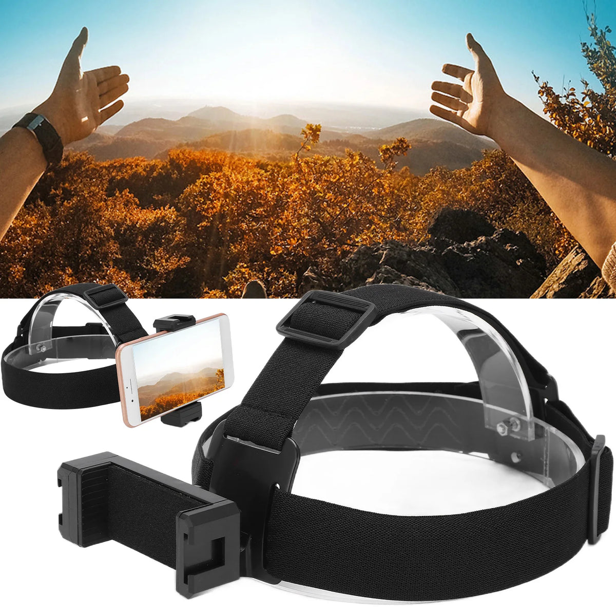 Adjustable Head Strap Mount for Action Cameras & Phones Camera Head Mount Qst