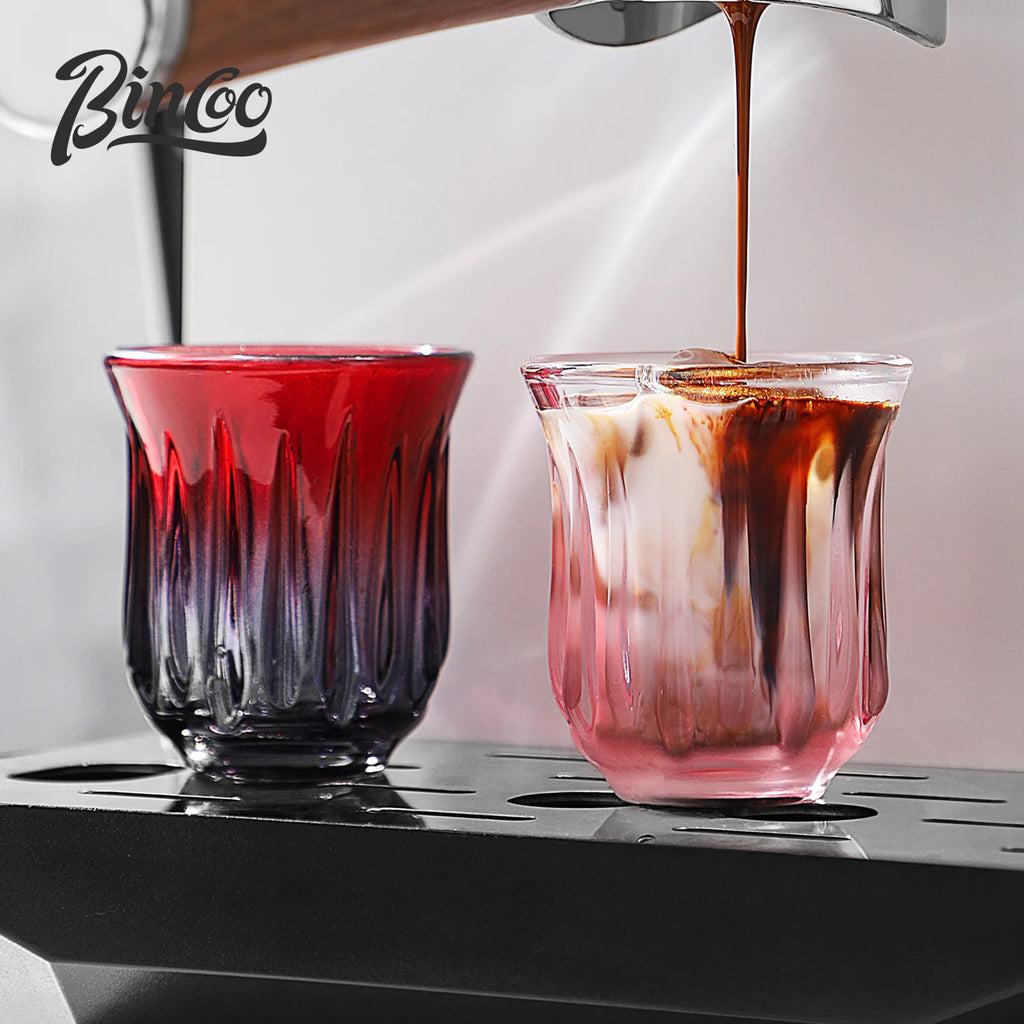 Bincoo Retro Glass Coffee Cup – Espresso Latte 90–400ml Glass Coffee Cup Qst