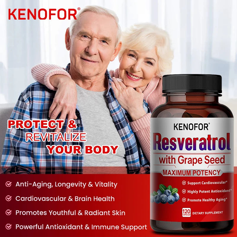 Resveratrol 1500mg Complex – Grape Seed & Green Tea Extract Antioxidant Supplement Qst