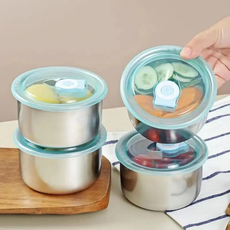 Round Stainless Steel Leak-Proof Lunch Box | Food Container Stainless Lunch Box Qme
