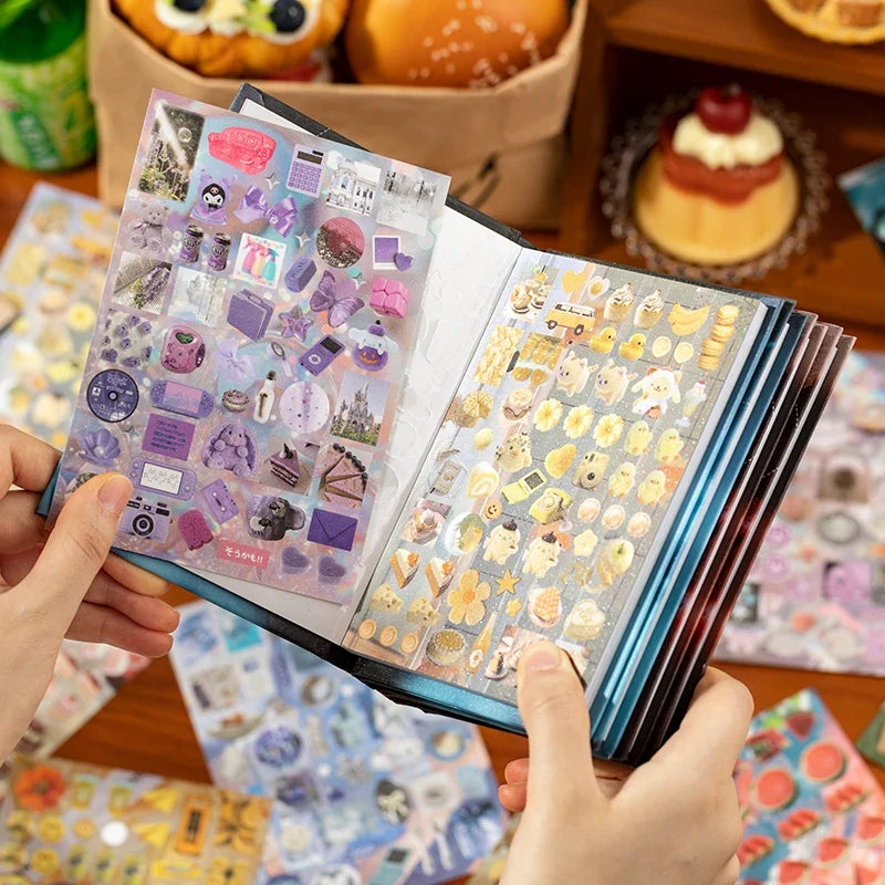 Y2K Cut Film Sticker Book – 30 Sheets Japanese Stationery Sticker Book Qme