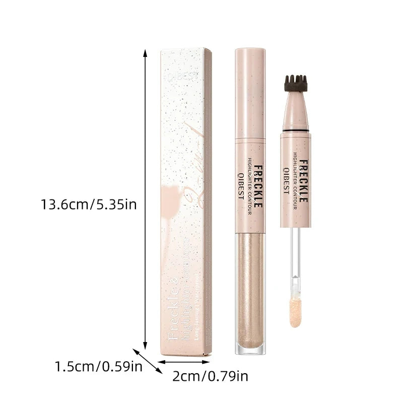 QIBEST Double-Ended Freckle Pen & Highlighter – Matte Finish Freckle & Highlight Pen Qme