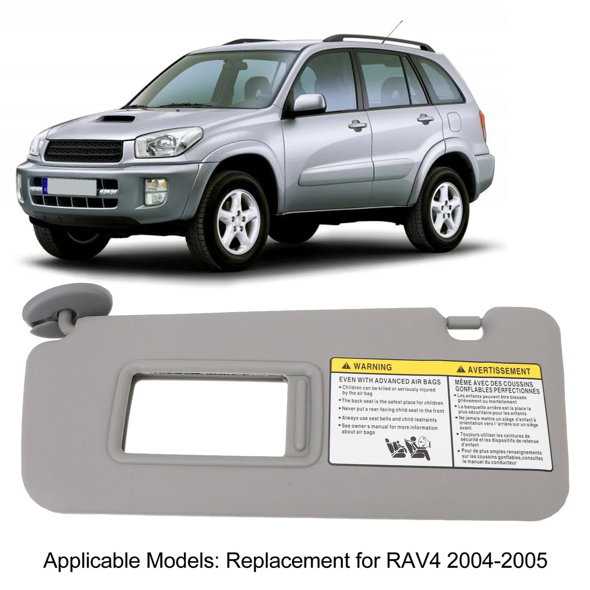 RAV4 2004–2005 Left Driver Sun Visor w/ Mirror – 7432042420B0 Car Sun Visor Qst