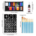 26-Color Face & Body Paint Kit – Brushes, Stencils & Ink Face & Body Paint Kit Qme set
