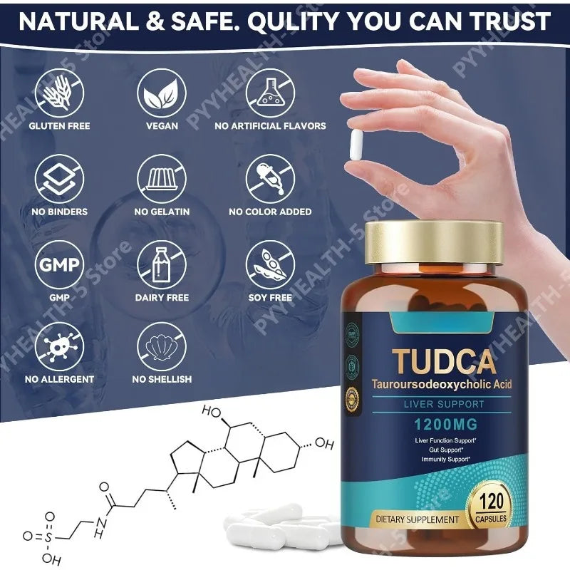 TUDCA Bile Salts 120 Capsules – Vegan Liver Support Supplement Liver Support Supplement Qst
