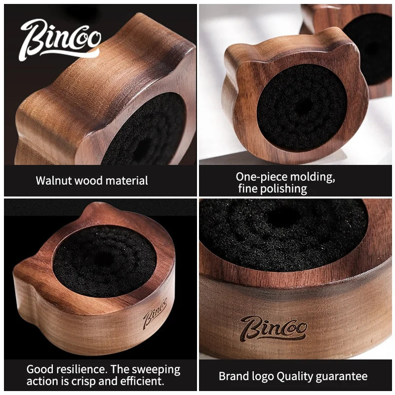 BINCOO Walnut Coffee Cleaning Brush for Tamper & Distributor 51/58mm Coffee Cleaning Brush Qst