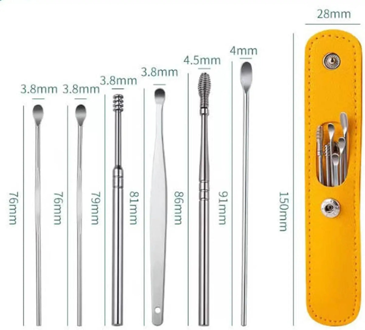 Stainless Steel Ear Cleaning Kit 6 & 10 Pc Set with Case Ear Cleaning Kit Qst