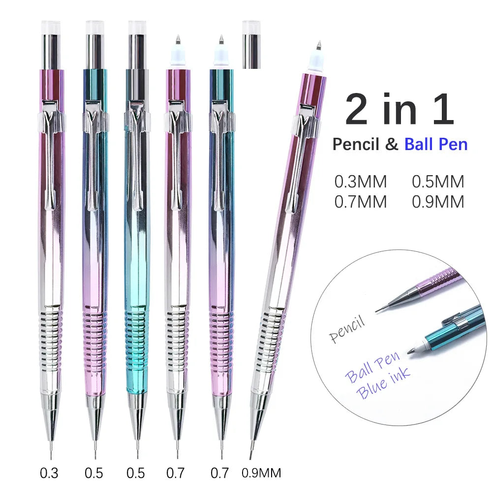 2-in-1 Ballpoint Pen & Mechanical Pencil Set with Refills 2-in-1 Writing Set Qme