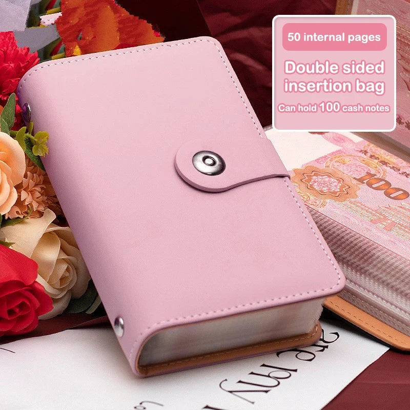 PU Leather Banknote Storage Book – Holds 100 Notes & Photos Collector Storage Album Qme H