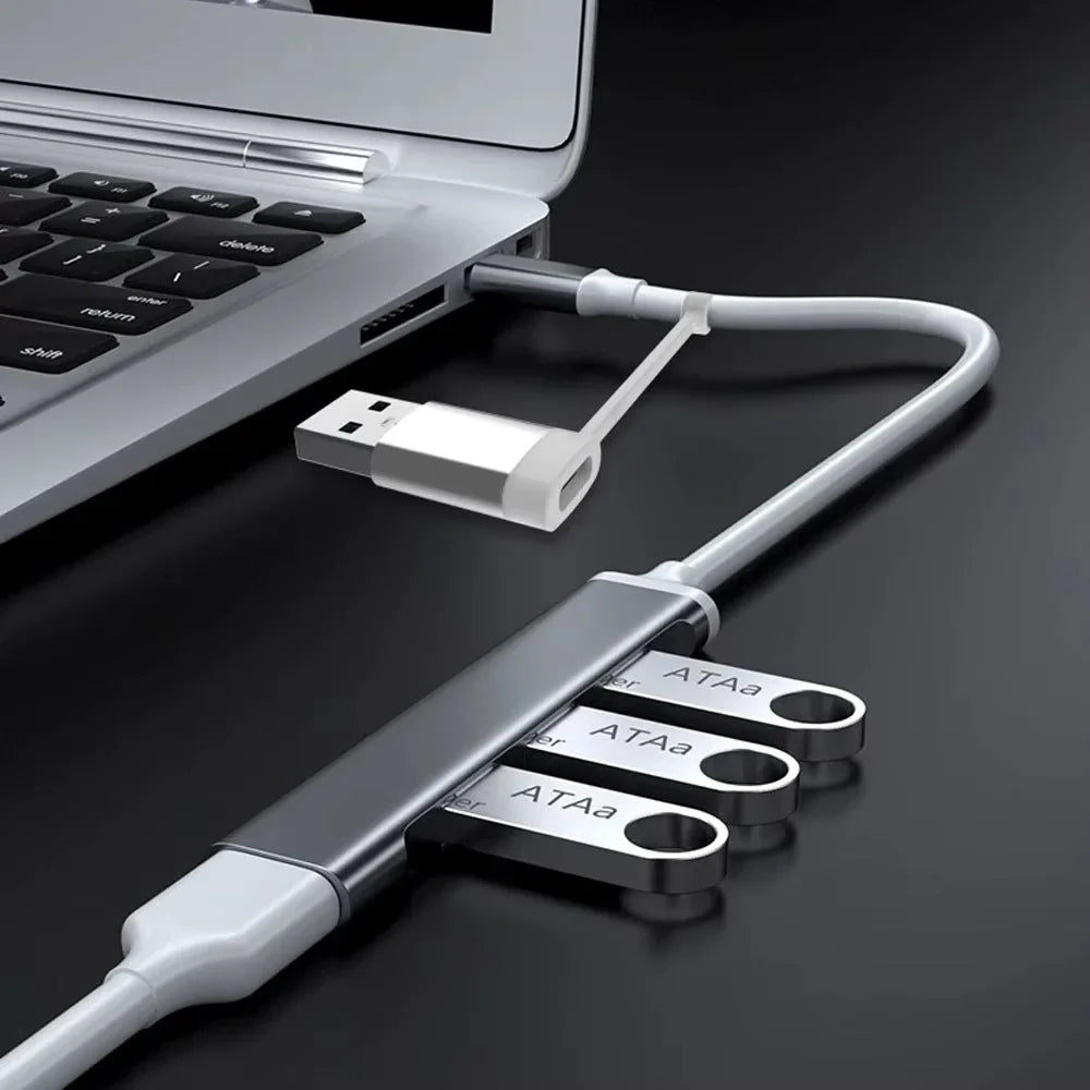 USB-C Hub 4-Port USB 3.0 Multiport Expander & Splitter USB Hub Qme