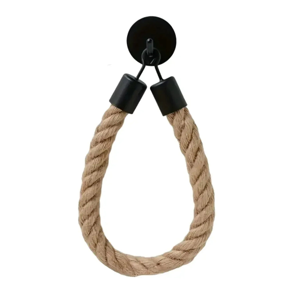 Retro Hemp Rope Toilet Paper Holder – No-Drill Wall Mount Toilet Paper Holder Qme 1Pc
