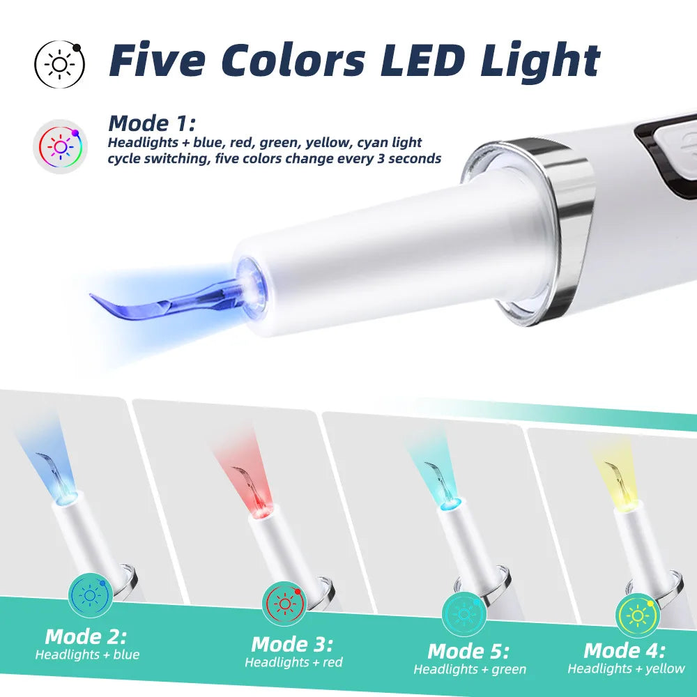 Electric Ultrasonic Dental Scaler – 5 Modes, Tartar Remover Ultrasonic Dental Scaler Qst
