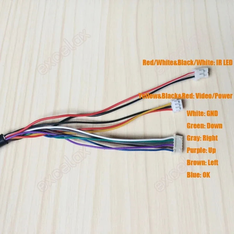 OSD Menu Camera Cable 5-Way Switch BNC+DC Power Video Tail Camera Control Cable Qme