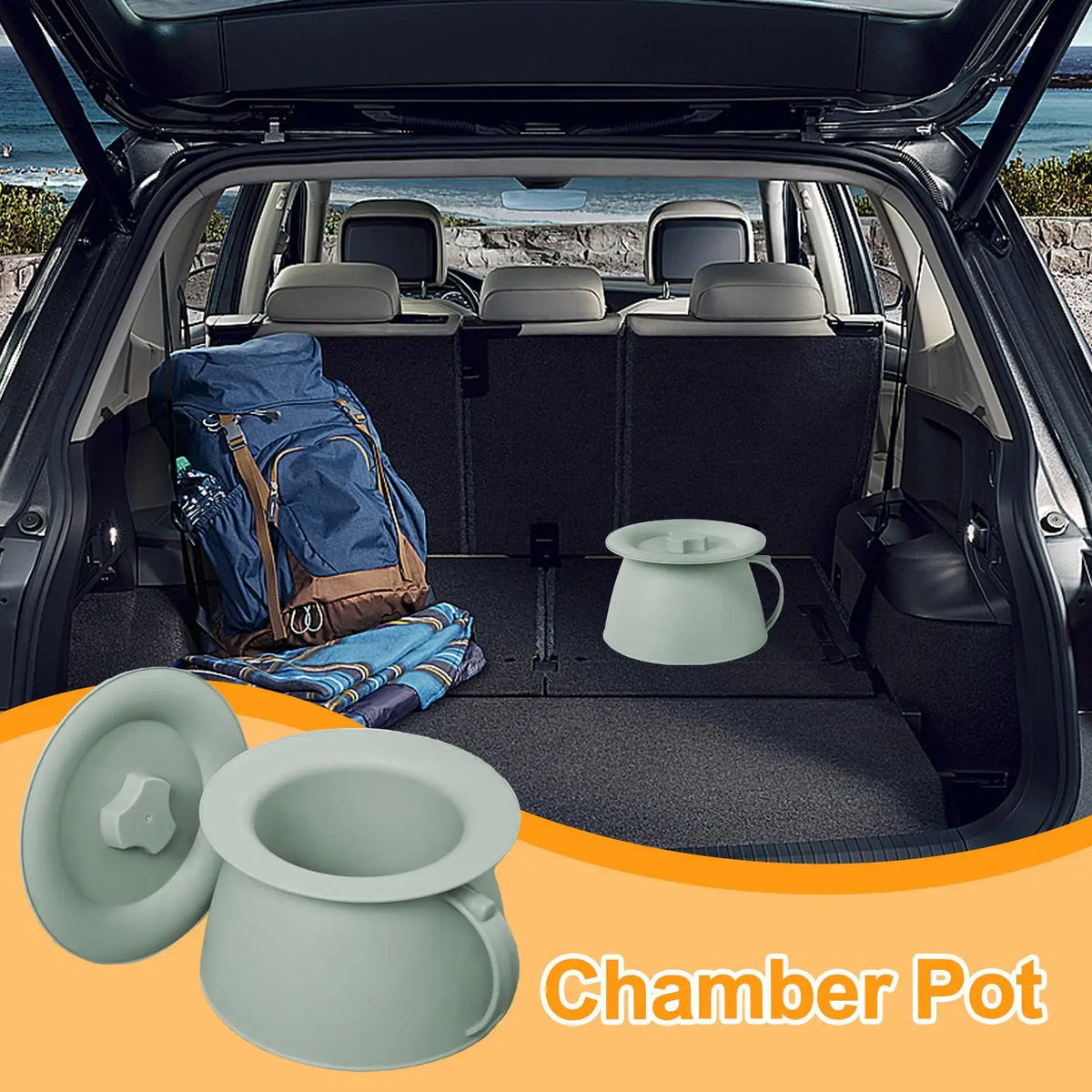 Portable Chamber Pot with Lid & Handle – 1.5L Bedpan Potty Portable Chamber Pot Qme