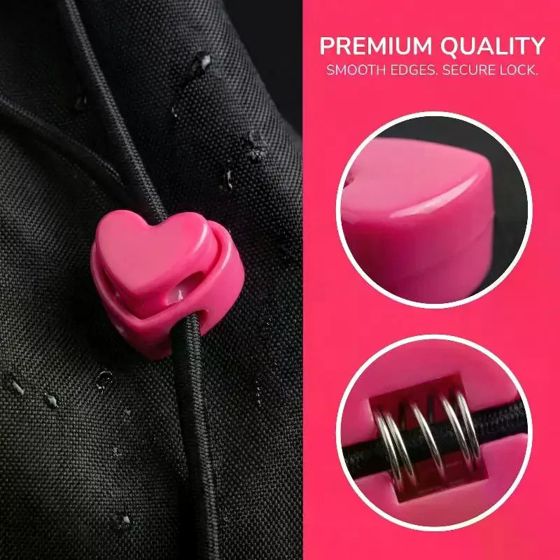 Heart-Shaped Cord Locks Double Hole Spring Toggle Stoppers Cord Lock Toggle Qme