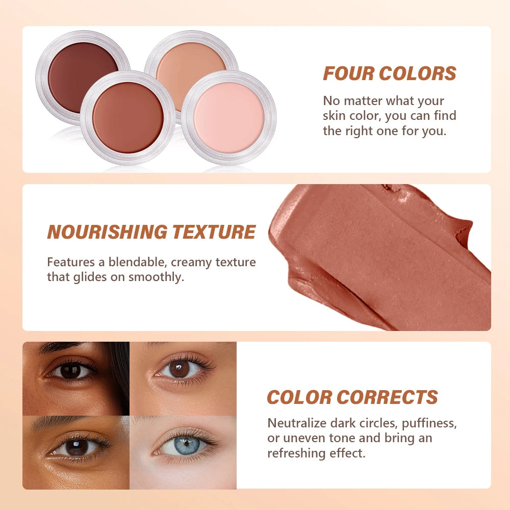 Lakerain Eye Concealer Cream with Brush – Long-Lasting Cover Concealer Cream Qst