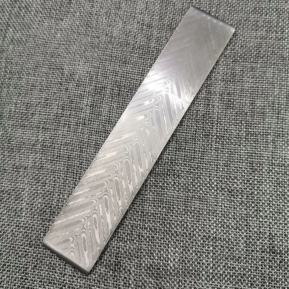 Damascus Steel Billet 160×30×3mm – DIY Knife Making Blank Damascus Steel Billet Qst feather pattern