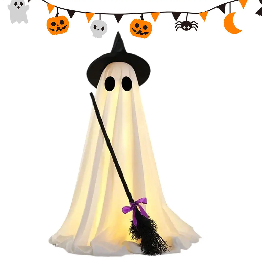 Halloween Standing Light-Up Ghost Decoration | 57" Glowing Halloween Decoration Qme