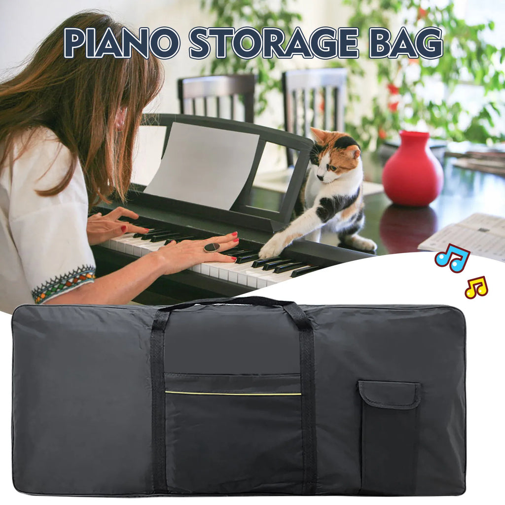 61-Key Keyboard Bag – Thick Padded Waterproof Carry Case Keyboard Carry Bag Qme Black