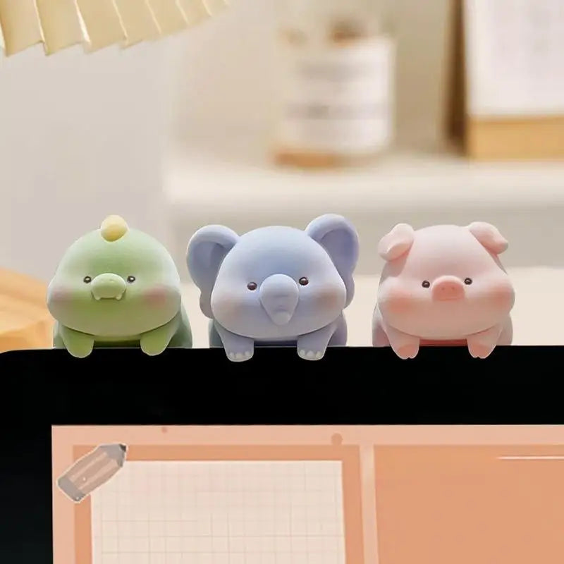Flocking Animal Monitor Topper Panda Dog Desk Ornament Desk Ornament Qme