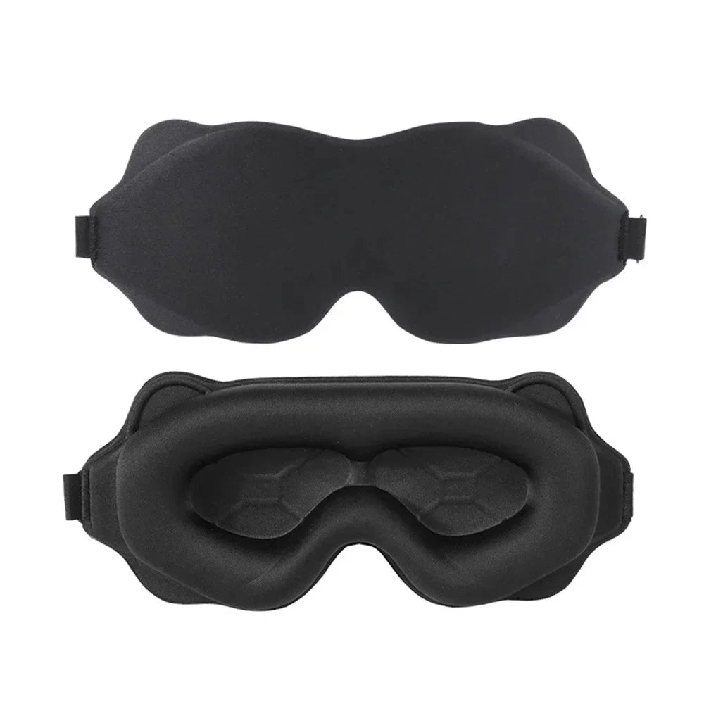 3D Sleep Mask – Memory Foam Eye Mask for Travel & Rest Sleep Eye Mask Qme black