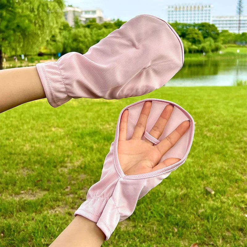 Women's UPF 50+ Open-Finger Sun Protection Driving Gloves Sun Protection Gloves Qst A1