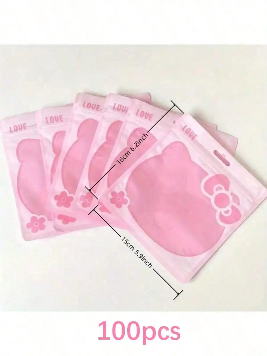 Cartoon Self-Sealing Plastic Bags – Jewelry, Nail Art & Cosmetics Plastic Storage Bags Qme 100pcs