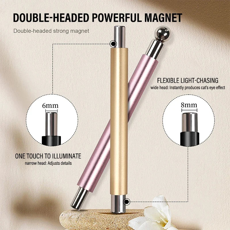 Double Head Cat Eye Nail Magnet Pen | Strong Magnetic Tool Nail Magnet Pen Qme
