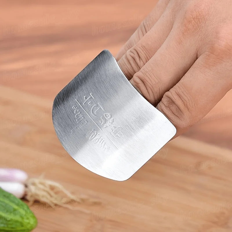 Stainless Steel Finger Guard – Reusable Kitchen Safety Tool Kitchen Finger Guard Qme