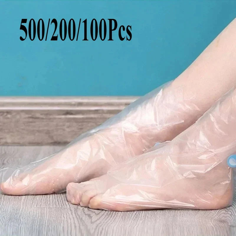 Disposable Waterproof Transparent Foot Mask Covers 200/500 Pcs Foot Mask Covers Qme