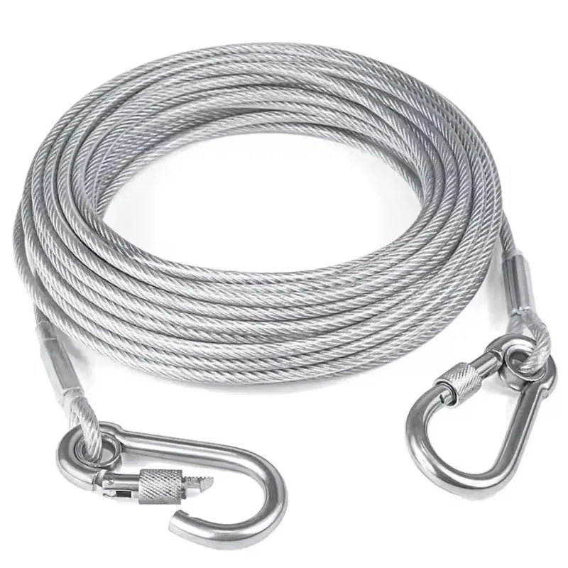 Double-Headed Dog Tie Out Cable Leash | Stainless Steel Dog Tie Out Cable Qme