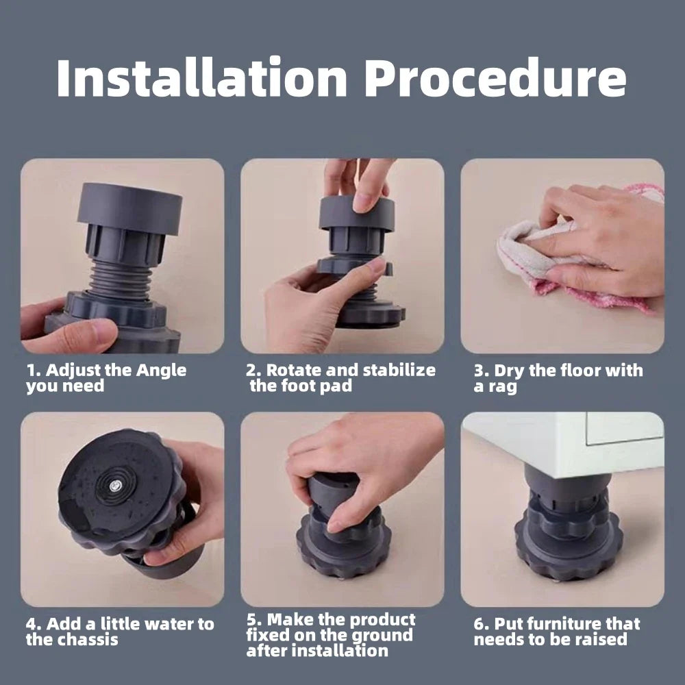 Washing Machine Foot Pads – Non-Slip Vibration Dampening Brackets Appliance Foot Pads Qme