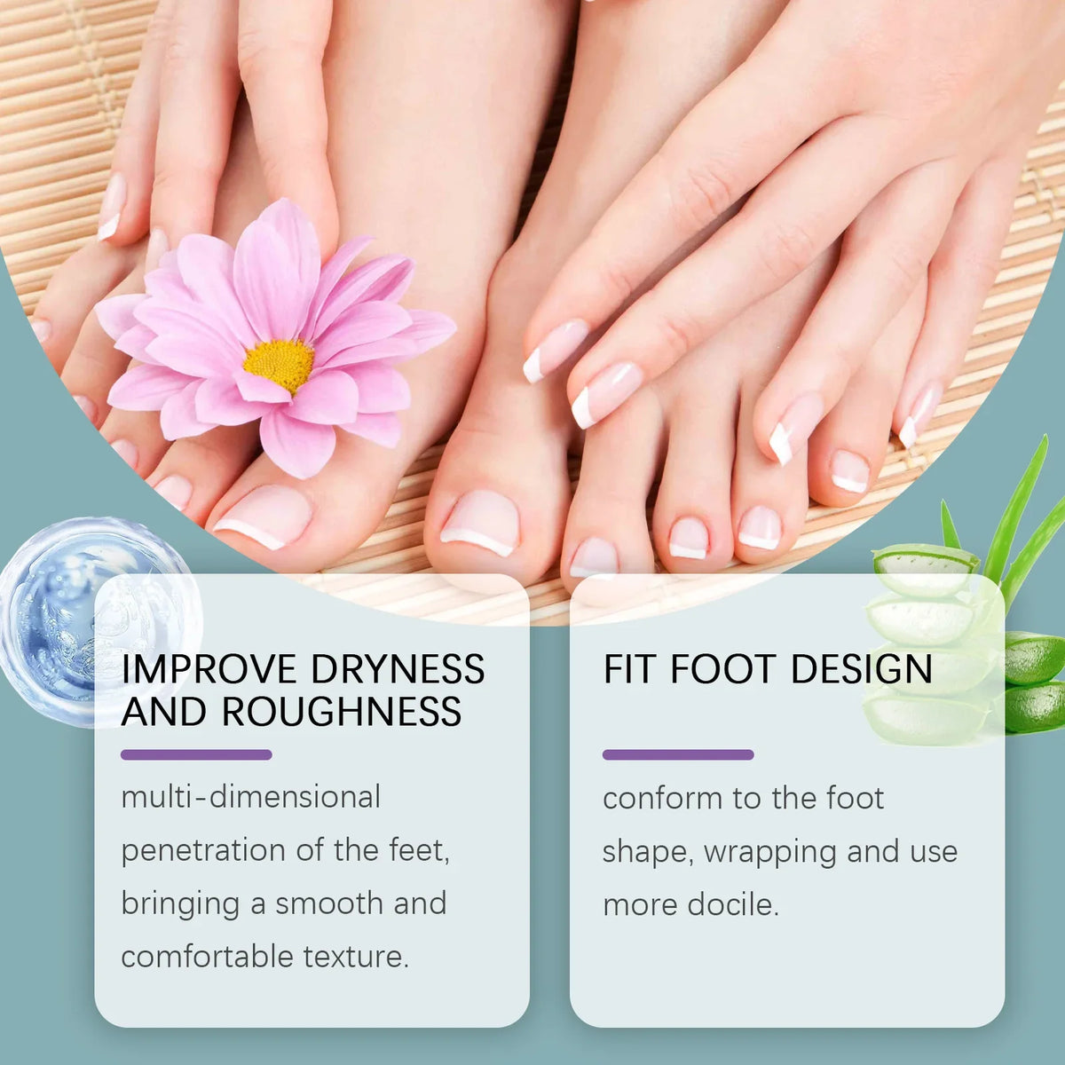 Aloe Vera Exfoliating Foot Mask – Moisturizing & Softening Exfoliating Foot Mask Qme