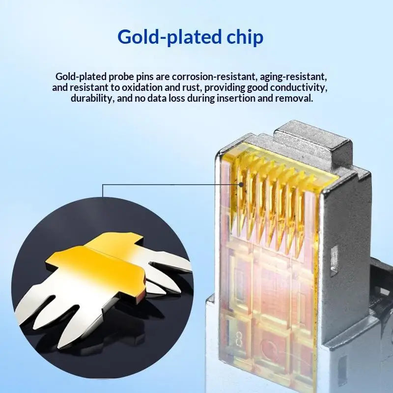 Toolless Shielded RJ45 Network Cable Plug 22–26AWG Connector Network Cable Connector Qme