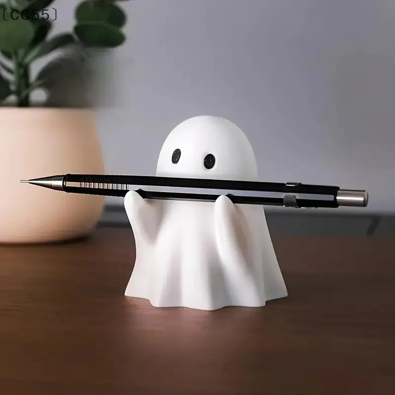 Funny Ghost Pen Holder – Spooky Desk Organizer & Gift Pen Holder Qst