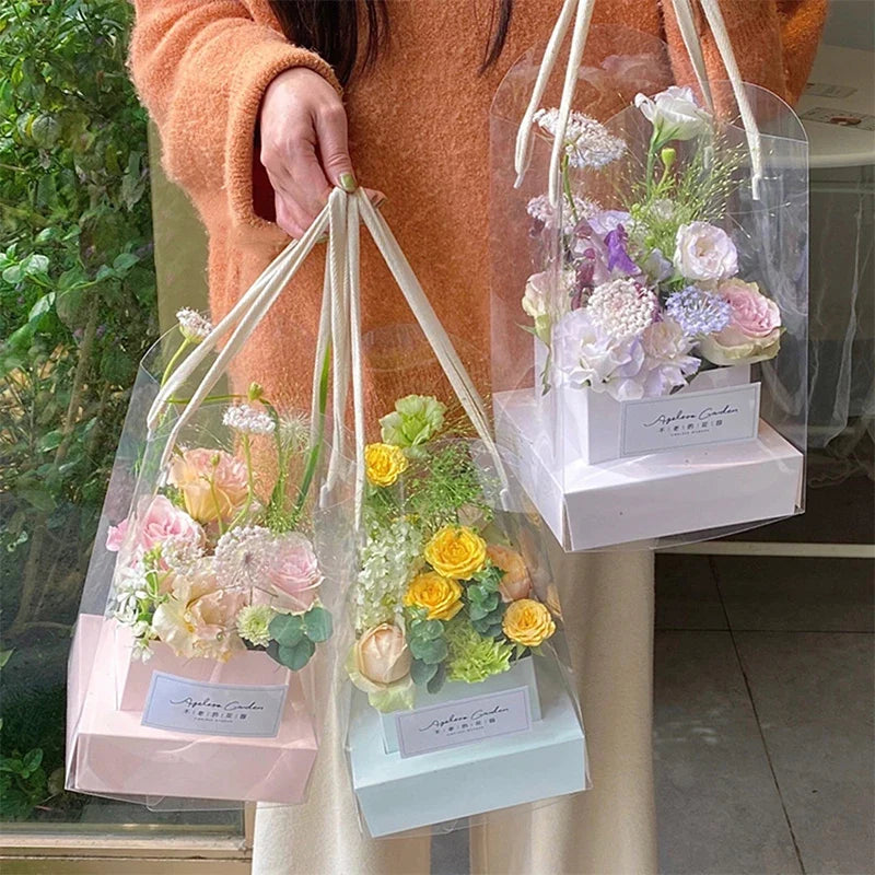 Rose Flower Hand Packaging Box – Waterproof Transparent Florist Florist Packaging Box Qme