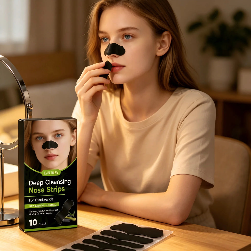 EELHOE Bamboo Charcoal Nose Strips – Deep Pore Cleansing Nose Pore Strips Qst