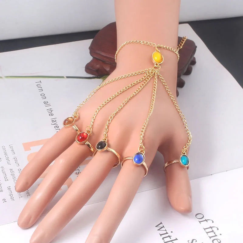 Infinity Gem Gauntlet Bracelet – Punk Gothic Anime Jewelry Gauntlet Bracelet Qme B77