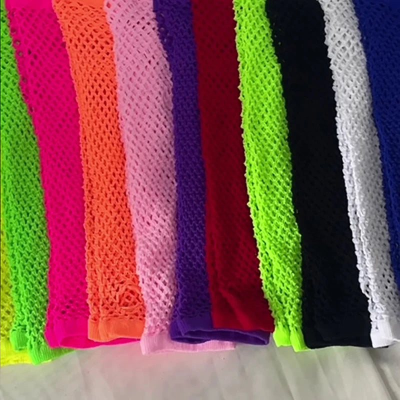 Women's Long Fishnet Fingerless Gloves – Punk Rock Arm Warmers Fishnet Arm Warmers Qst