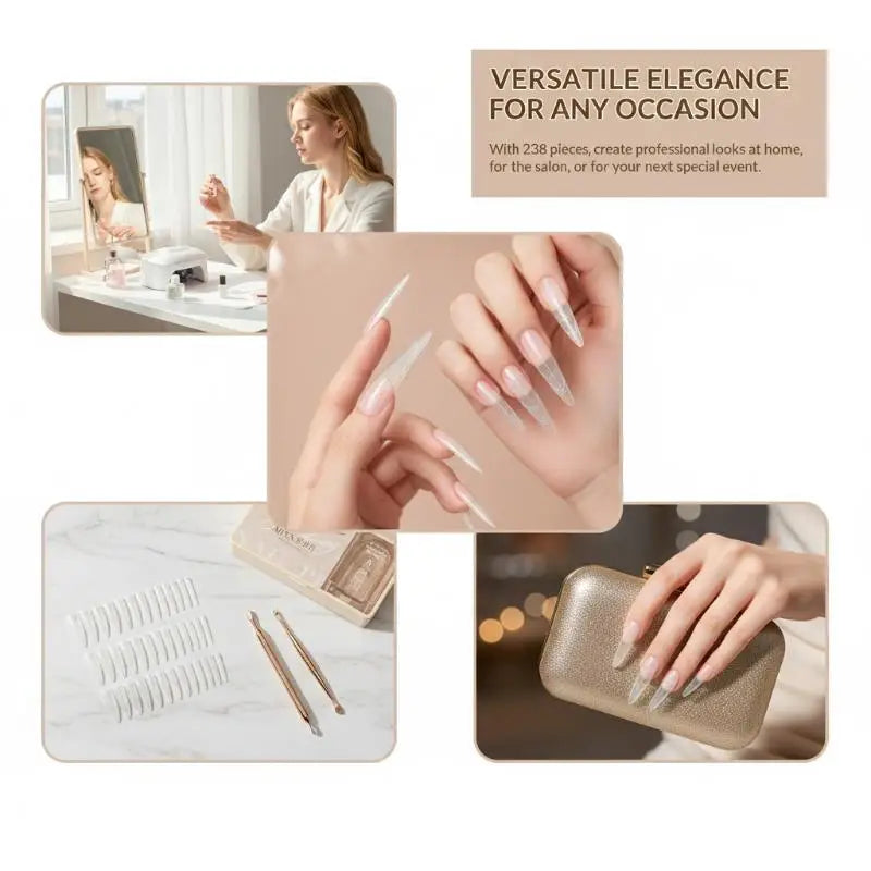 Clear Stiletto Nail Tips 238 Pcs – Chic Nail Art Designs Stiletto Nail Tips Qme