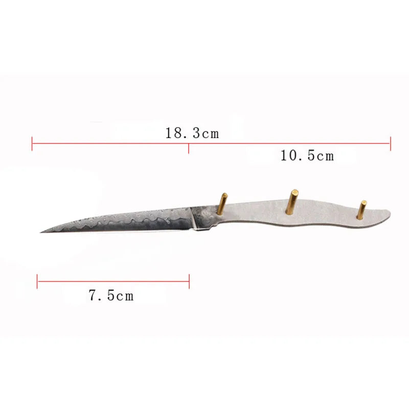 Damascus Steel Fixed Blade Knife Blank – DIY Camping & Hunting Knife Making Blank Qst
