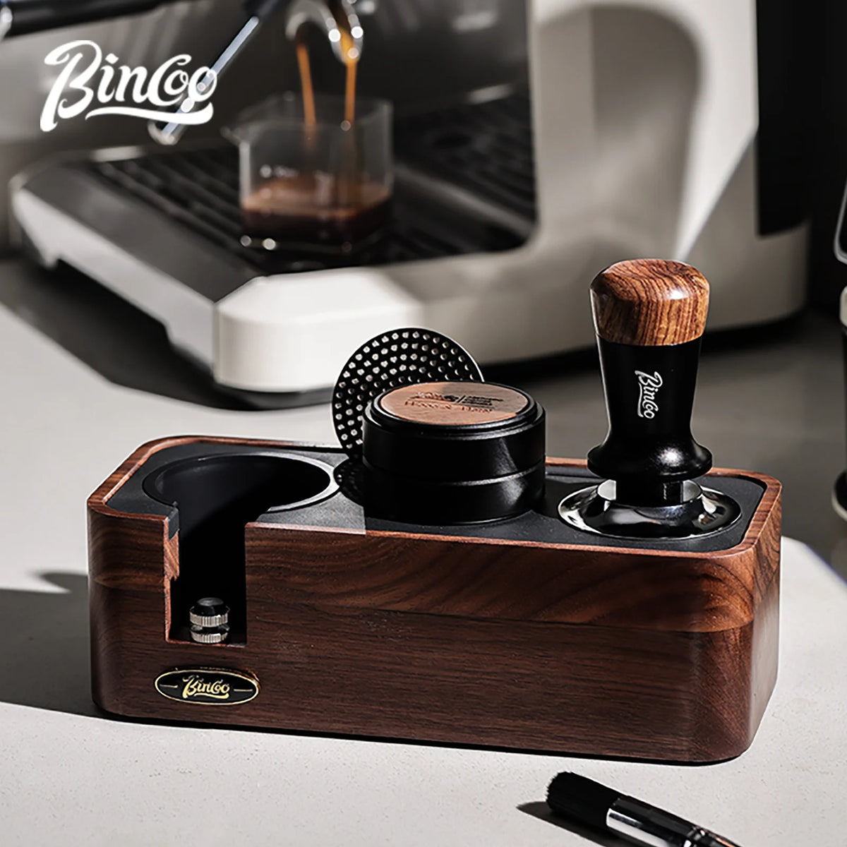 Wood Coffee Tamper Station Stand 51–58mm | Barista Kit Tamper Station Stand Qst