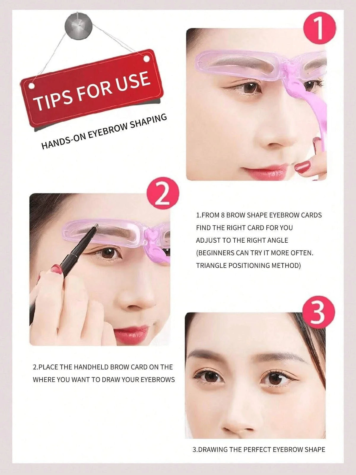Reusable Eyebrow Stencils – 8 Brow Shaping Templates Eyebrow Stencil Kit Qme